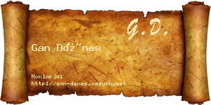Gan Dénes névjegykártya